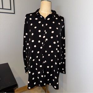 Polka Dot Black and White Tunic-SZ 3X